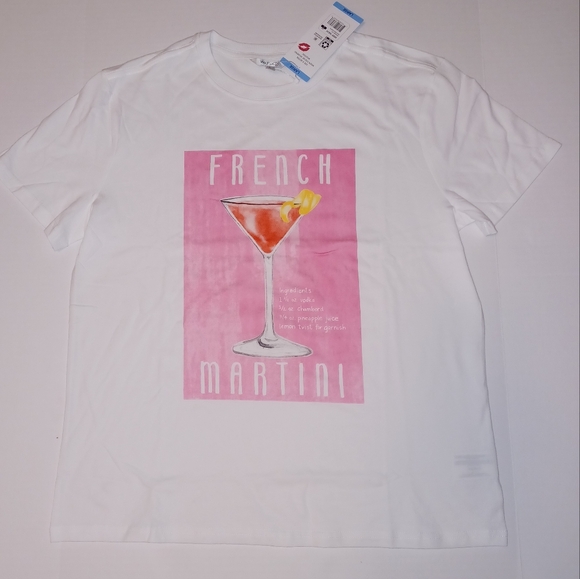 🍸 Wildfox French Martini Graphic Tee 100% Cotton - Picture 5 of 8